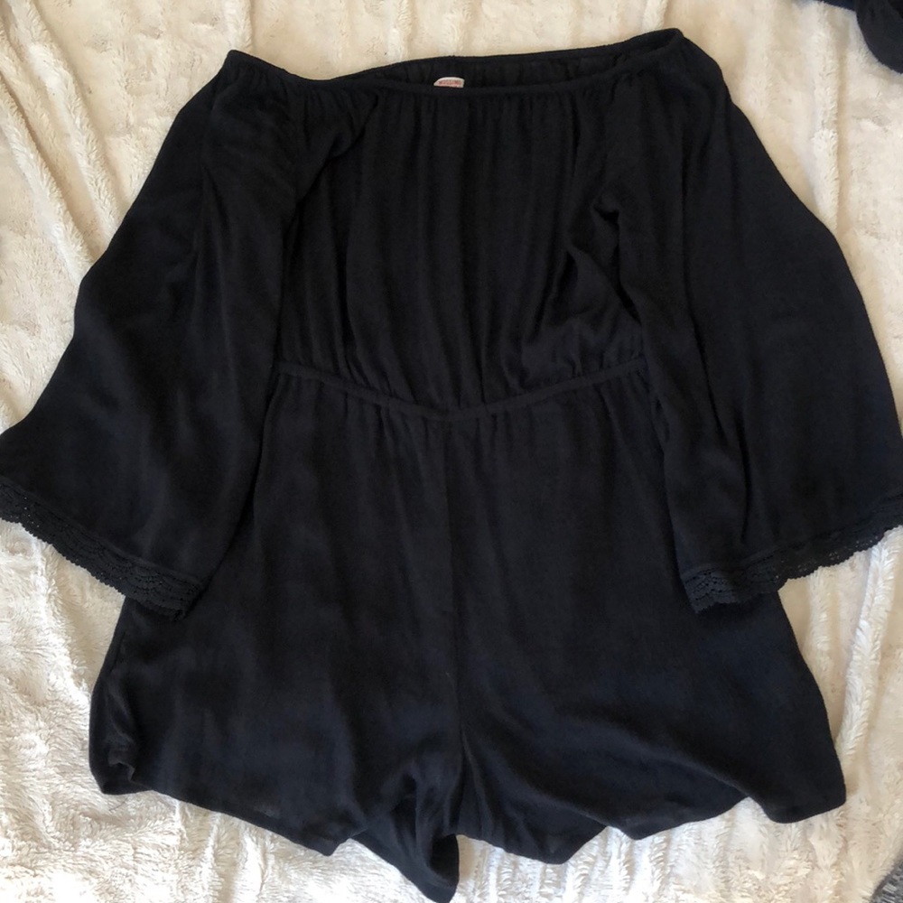 Off-the-shoulder black Mossimo romper